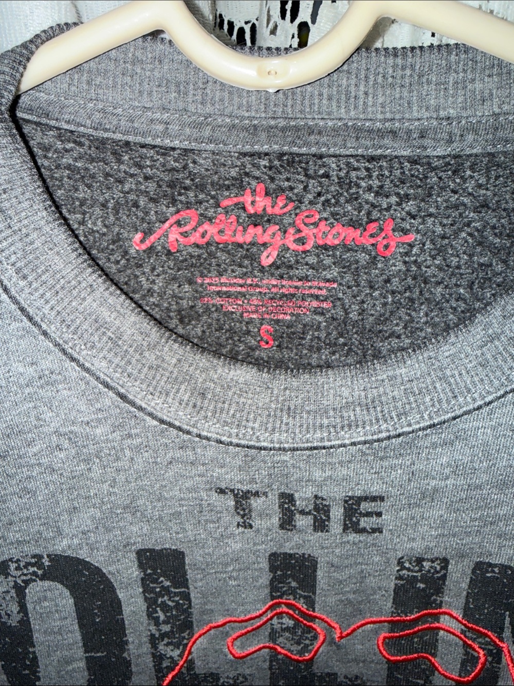 The Rolling Stones Gray Crewneck Sweatshirt with Red Tongue Logo - Picture 2 of 5